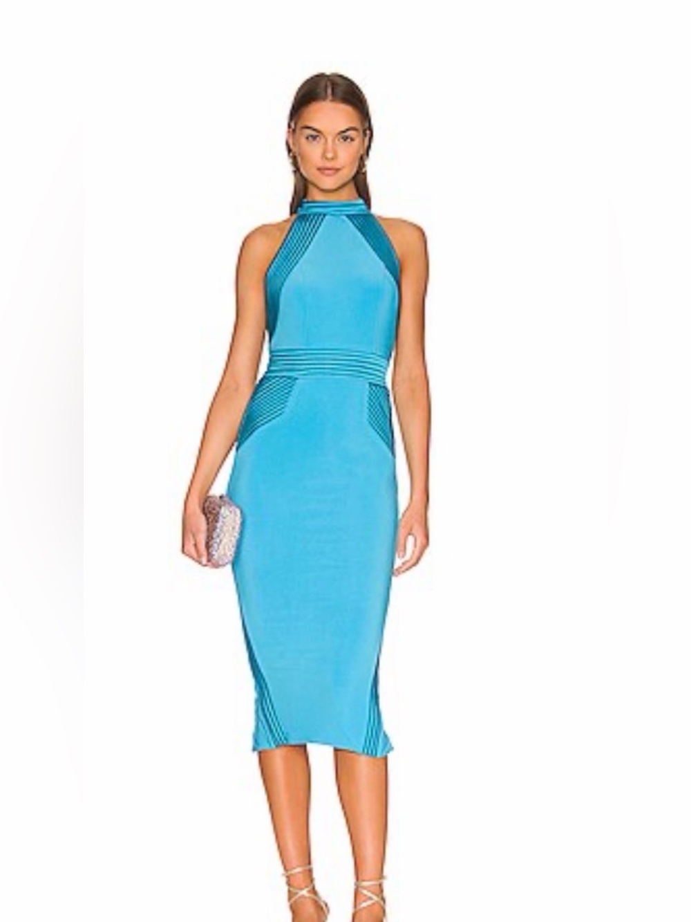 Women’s pink Zhivago fitted midi dress. Size 4NWT